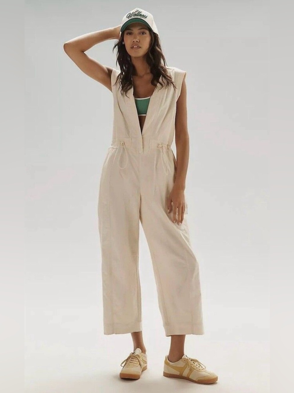 Daily Practice Anthropologie Soller Drawstring Jumpsuit - Ivory